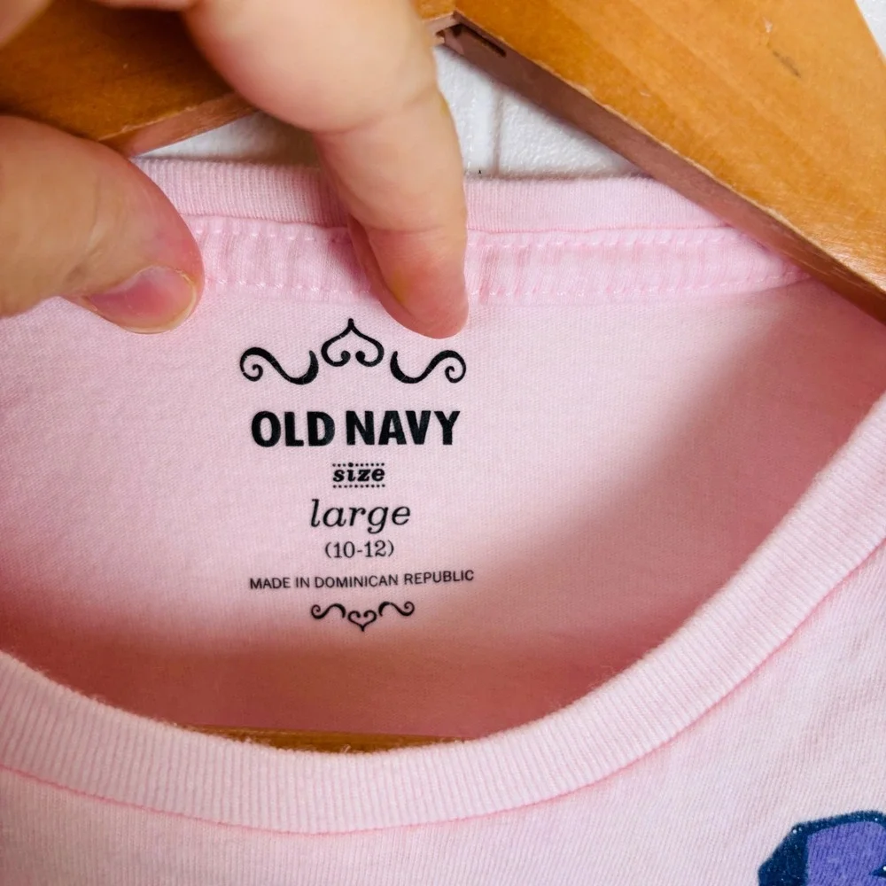 Vintage Y2K Old Navy Kids Girls Pink Horse Graphic T‎ Shirt Size Large (10-12)
